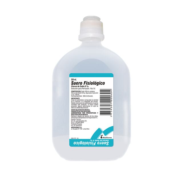 Digemid y el Minsa aseguran que el producto "suero fisiológico 9 % (cloruro de sodio), lote 2123 624, elaborado por el laboratorio Medifarma S.A." solo ha sido distribuido en clínicas privadas de Lima, Cusco y La Libertad.